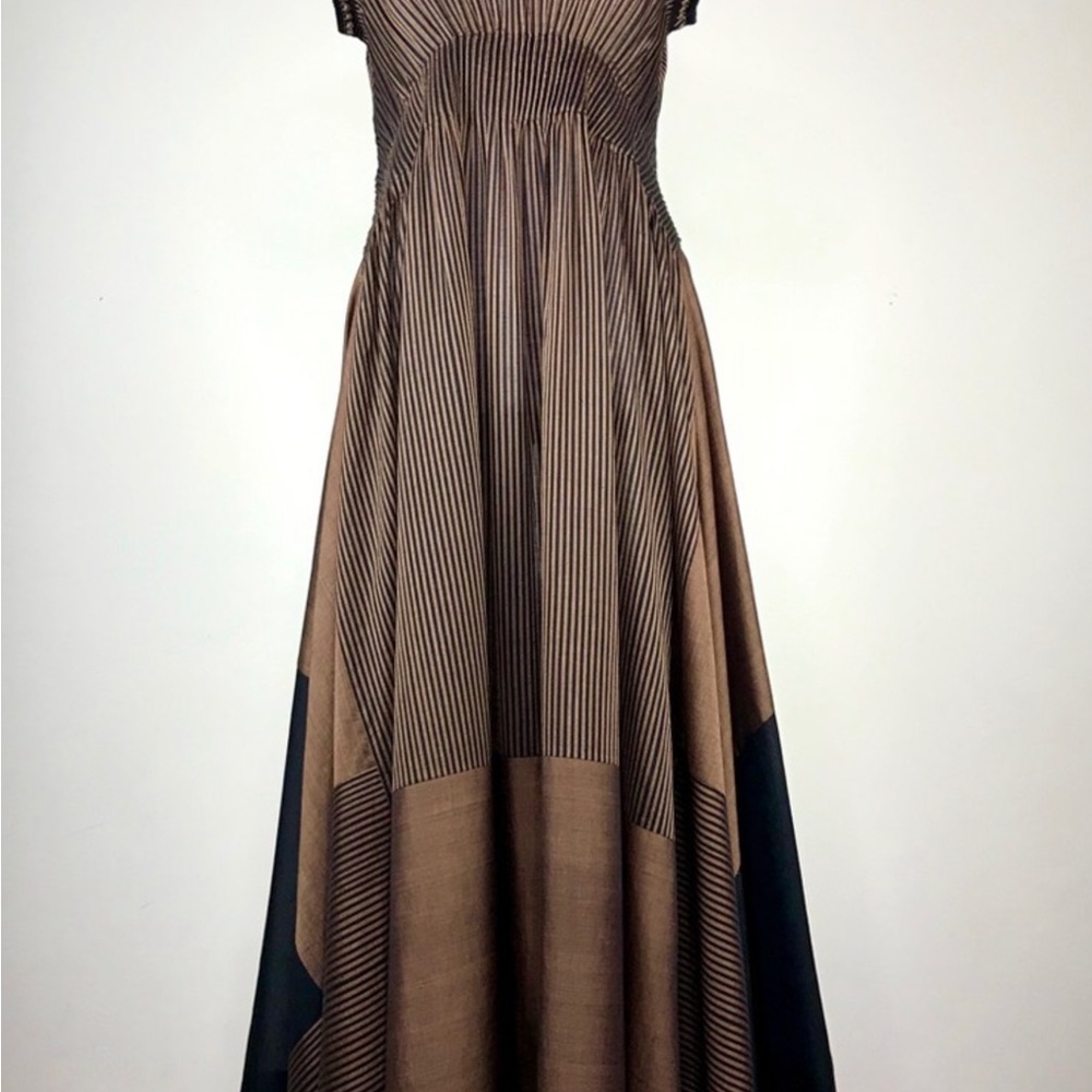 SWGT Very. Elegant Brown Striped Dress - Picture 6 of 7